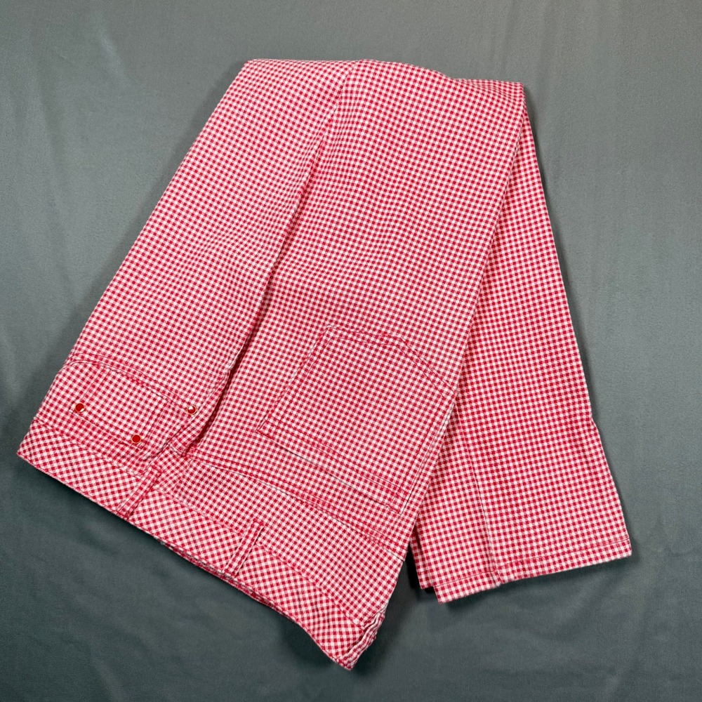 DG2 by Diane Gilman Womens 16WP Red Gingham Check Straight Leg Pants Casual - Picture 13 of 16